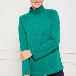 Talbots Autumnal Cable Knit Mockneck Pullover
